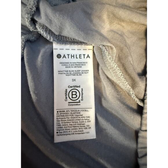 Athleta Joggers 3X Gray Stretch Tapered Pants Lounge Travel Lightweight Soft - Picture 3 of 7